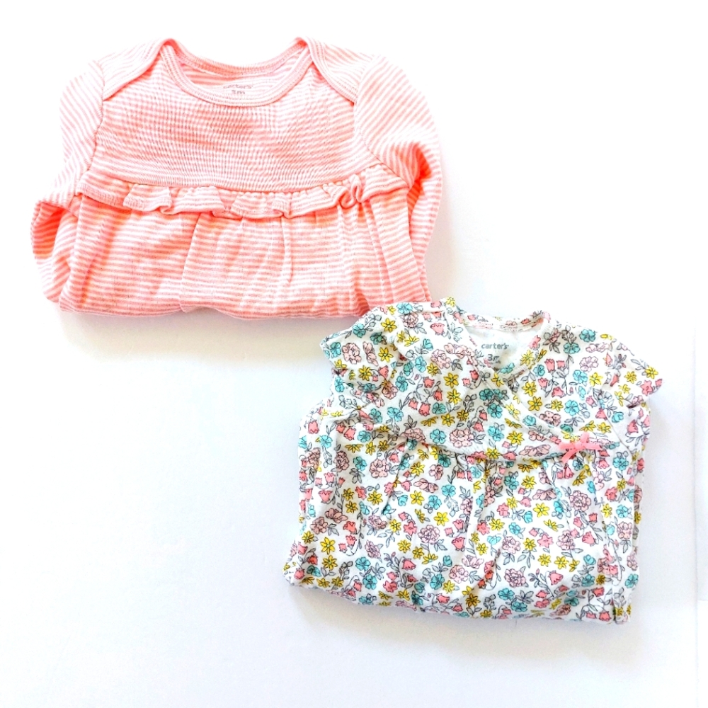 NWOT‎ Baby Girl Floral & Stripe Sleep Sack/Nightgown 3m Carter's